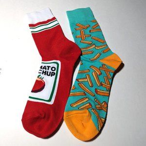 *New* Novelty Unisex French Fry & Ketchup Socks